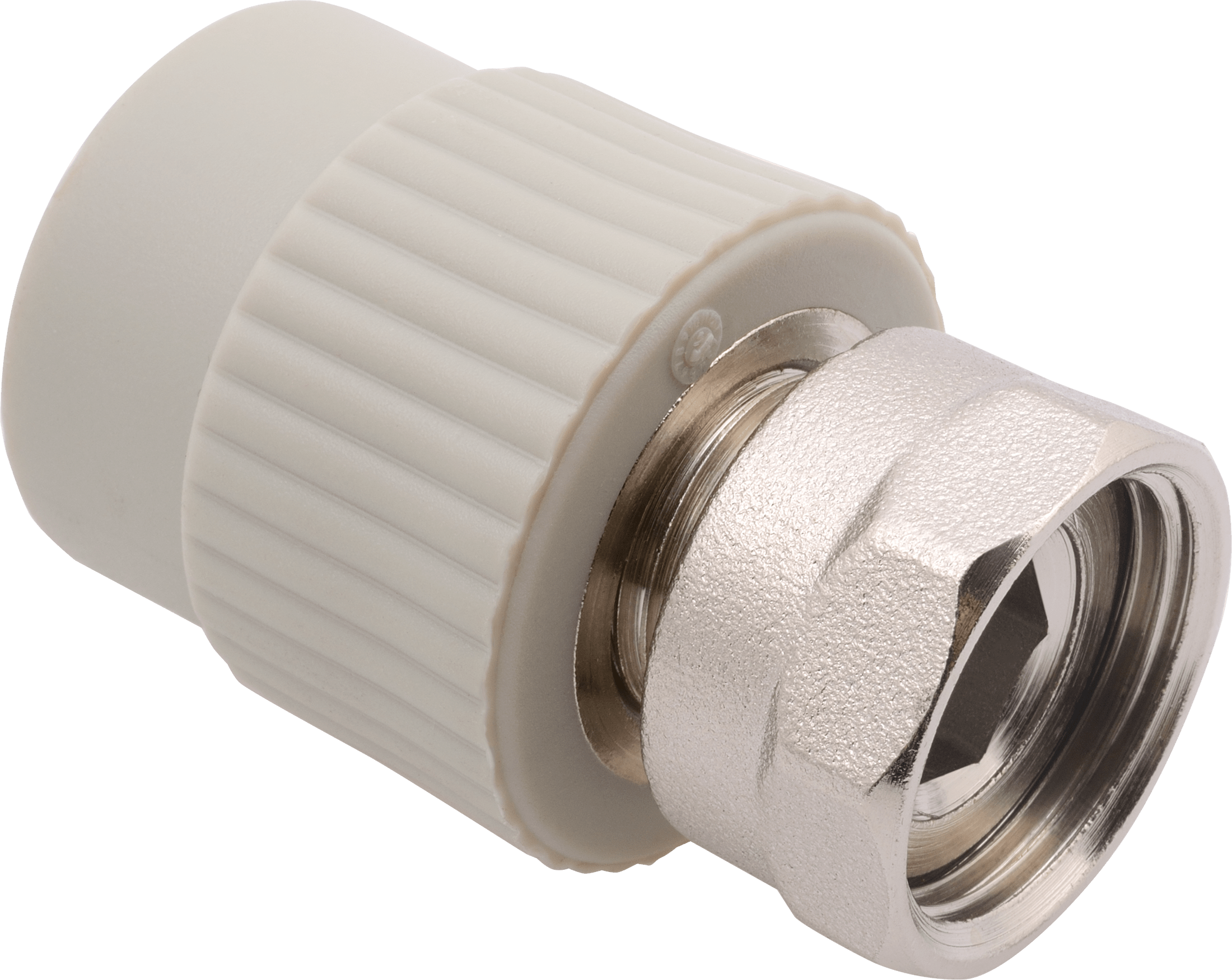 Полипропиленовый соединитель с накидной гайкой d25x3/4